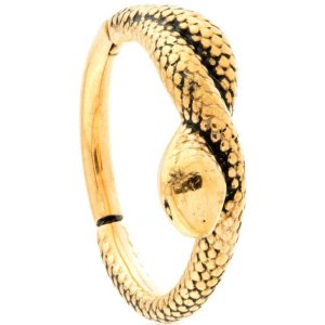 1.2mm Gauge PVD Gold on Steel Snake Hinged Ring