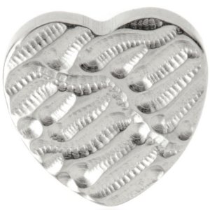 1.2mm Gauge Hammered Titanium Heart Attachment - Internally-Threaded
