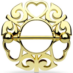 Gold-Plated Hearts Nipple Shield