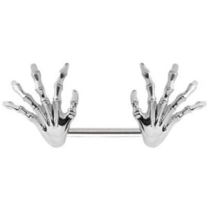 Skeleton Hands Nipple Barbell