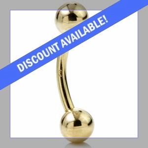 1.6mm Gauge 9 Carat Gold Banana with 4mm Balls