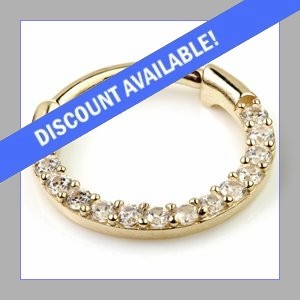 14ct Yellow Gold Jewelled Hinged Ring