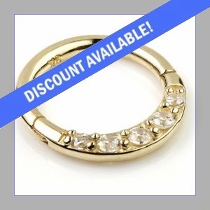 9ct Yellow Gold Jewelled Hinged Ring