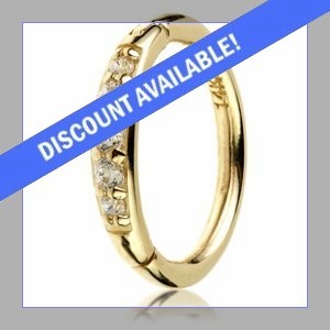 14ct Yellow Gold Jewelled Hinged Ring