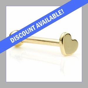 1.0mm Gauge 9ct Gold Heart Ear Stud