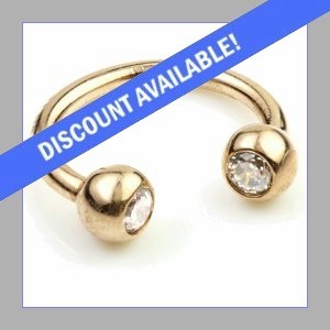 1.2mm Gauge 9ct Gold Jewelled Circular Barbell