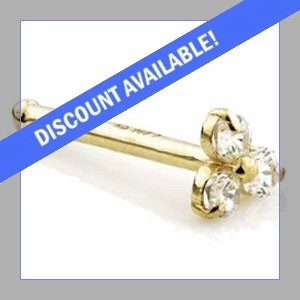 14ct Gold Trinity Jewel Nose Bone