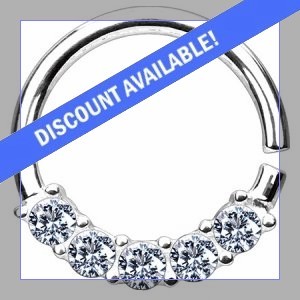 14ct White Gold Jewelled Continuous Ring
