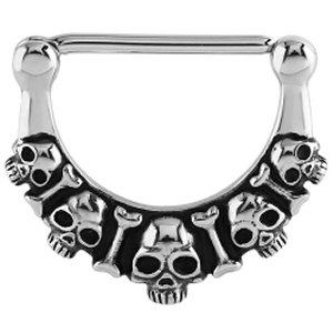 Steel Skulls & Bones Nipple Clicker