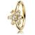 9ct Yellow Gold Jewelled Flower Hinged Ring - view 1