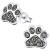 925 Sterling Silver Jewelled Pawprint Ear Studs - view 1