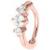 PVD Rose Gold on Steel Triple Jewelled Hinged Rook Ring - view 2