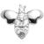 1.2mm Gauge 14ct White Gold Jewelled Bee Attachment - Internally-Threaded - view 1