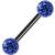 1.2mm Gauge PVD Black on Steel Smooth Glitter Balls Barbell - view 1