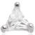 1.2mm Gauge 14ct White Gold Jewelled Triangle Attachment - Internally-Threaded - view 1