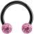 1.6mm Gauge PVD Black on Steel Circular Barbell with Smooth Glitter Balls - view 1