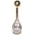 9ct Gold Large Teardrop Belly Bar - view 1