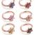 PVD Rose Gold Jewelled Flower Hinged Ring - view 2
