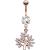 Rose Gold-Plated Jewelled Tree of Life Belly Bar - view 1