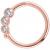 Triple Jewelled PVD Rose Gold Continuous Ring - view 1