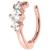 PVD Rose Gold on Steel Triple Jewelled Hinged Rook Ring - view 1