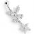 Sterling Silver Butterfly with Starflower Belly Bar - view 3