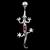 Sterling Silver Moving Gecko Belly Bar - view 1