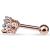 Vintage Style Rose Gold on Steel Jewelled Ear Stud - view 2