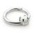 9ct White Gold Claw Set Opal Hinged Ring - view 1