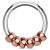 1.2mm Gauge Steel Hinged Segment Ring with Rose Gold Beads - view 1