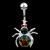 Sterling Silver Jewelled Spider Belly Bar - view 1