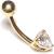 9ct Gold Small Heart Belly Bar - view 3