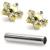 1.2mm Gauge Titanium PVD Gold Jewelled 5-Petal Flower Barbell - Internally-Threaded - view 1