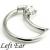Sterling Silver Single Jewelled Moon Ring - view 2