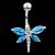 Sterling Silver Large Jewelled Dragonfly Belly Bar - view 1