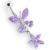 Sterling Silver Butterfly with Starflower Belly Bar - view 4