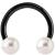 1.2mm Gauge PVD Black on Steel Circular Barbell with Pearl Balls - view 1