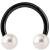 1.2mm Gauge PVD Black on Titanium Circular Barbell with Pearl Balls - view 1