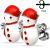 Steel Christmas Earrings - Snowman - view 1