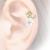 PVD Gold on Steel Tropical Flowers Ear Stud - view 2