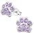 925 Sterling Silver Jewelled Pawprint Ear Studs - view 3