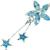 Sterling Silver Starflower with Two Swinging Stars Belly Bar - view 2