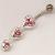 Sterling Silver Three Encased Hearts Belly Bar - view 2