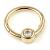 9ct Yellow Gold Single Jewel Hinged Ring - view 1