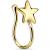 Gold IP-Plated Star Clip-on Nose Ring - view 1