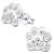 925 Sterling Silver Jewelled Pawprint Ear Studs - view 2