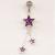 Sterling Silver Two Swinging Stars Belly Bar - view 2