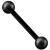 1.2mm Gauge PVD Black on Steel Barbell with Shimmer Balls - view 1