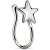 Rhodium-Plated Star Clip-on Nose Ring - view 1