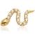 1.2mm Gauge 14ct Yellow Gold Jewelled Snake Attachment - Internally-Threaded - view 1